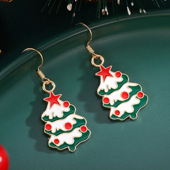 Christmas Tree Drop Earring - Picture 1 of 6